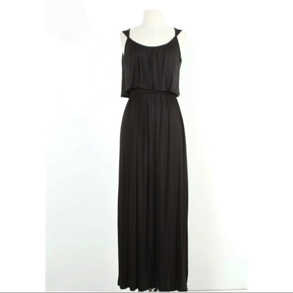 LAST ONE**Loungewear Soft Cami Black Maxi Dress - Picture 2 of 4
